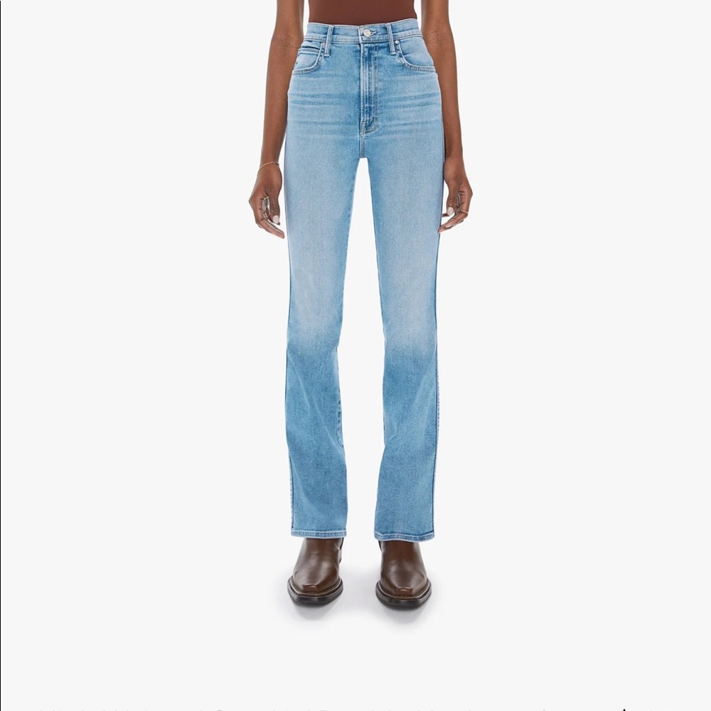 Mother demin bootcut ish high waisted Smokin Double heel jean